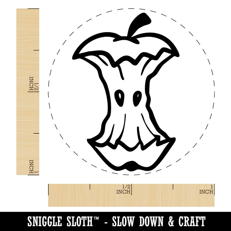 Eaten Apple Core Garbage Compost Food Seeds Self-Inking Rubber Stamp Crafting