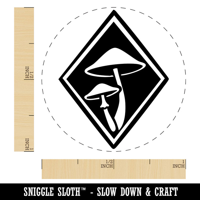 Elegant Mushrooms Fungus In Diamond Self-Inking Rubber Stamp Crafting Planners