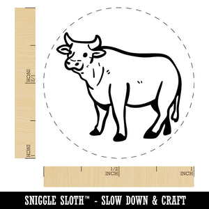 Friendly Cow Ox Cattle Farm Animal Self-Inking Rubber Stamp Crafting Planners