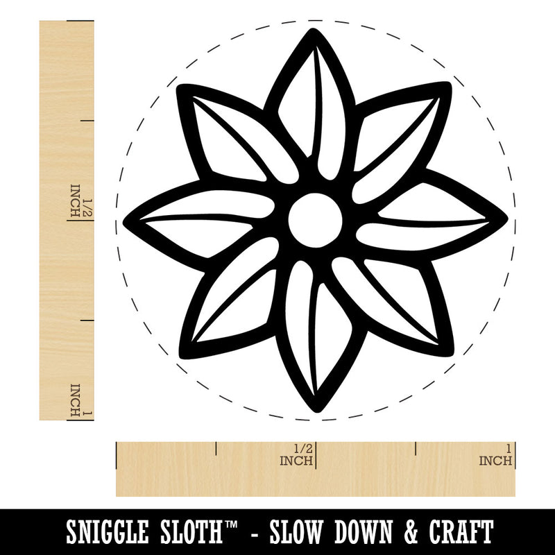 Geometric Spiral Flower Plant Self-Inking Rubber Stamp Crafting Planners