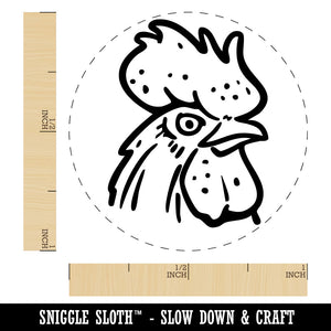 Intimidating Rooster Chicken Head Self-Inking Rubber Stamp Crafting Planners