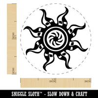 Intricate Swirling Sun Vintage Antique Stylized Self-Inking Rubber Stamp