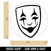Jester Clown Joker Mask Smile Drama Self-Inking Rubber Stamp Crafting Planners
