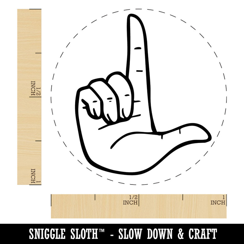 Loser L Hand Sign Symbol Self-Inking Rubber Stamp for Stamping Crafting Planners