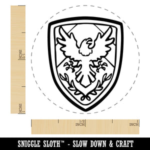 Medieval Shield Eagle Emblem Self-Inking Rubber Stamp Crafting Planners