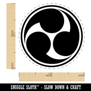 Mitsu Tomoe Japanese Shinto God Symbol Samurai Charm Self-Inking Rubber Stamp