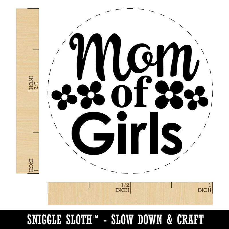 Mom of Girls Mother's Day Flowers Self-Inking Rubber Stamp Crafting Planners
