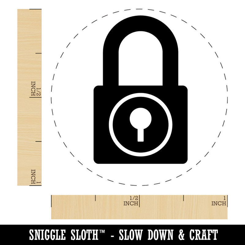 Padlock Locked Keyhole Security Symbol Self-Inking Rubber Stamp Crafting Planner