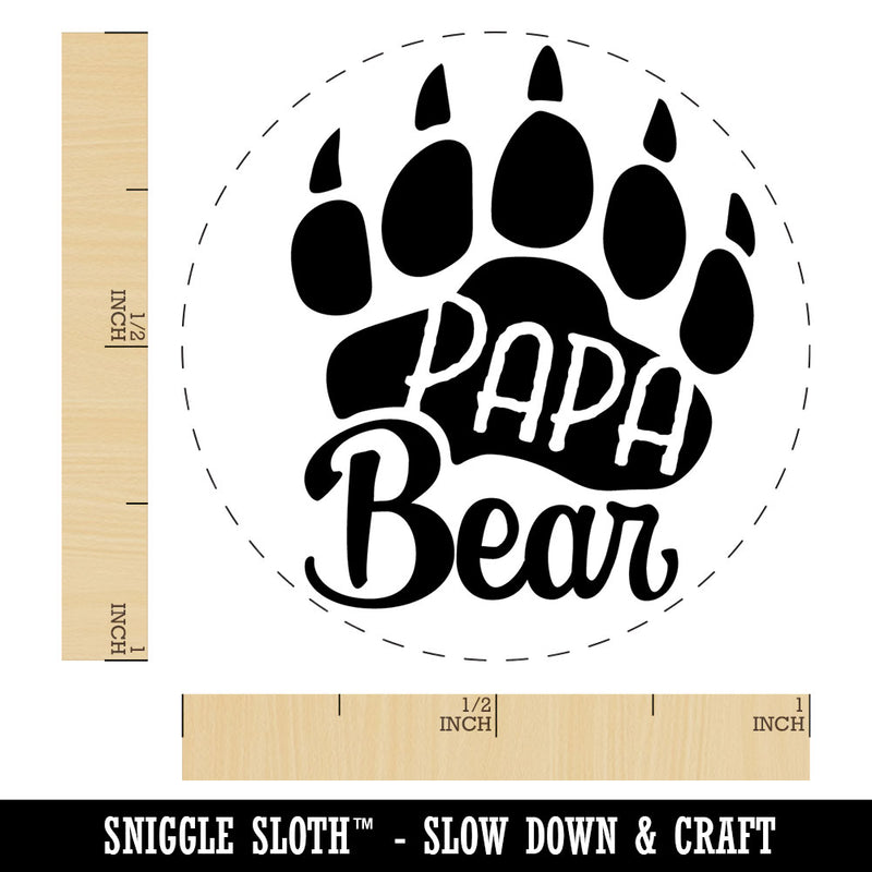 Papa Bear Father's Day Paw Family Self-Inking Rubber Stamp Crafting Planners