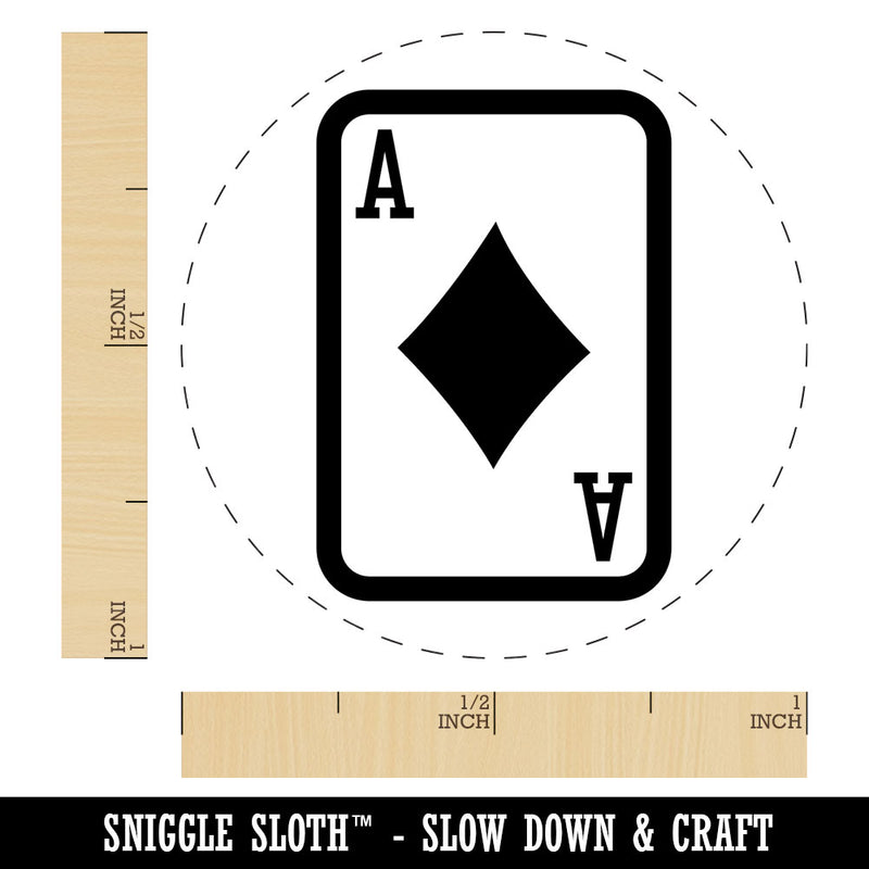 Playing Card Ace of Diamonds Self-Inking Rubber Stamp Crafting Planners