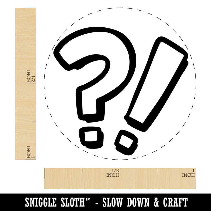 Shocked Confused Surprised Question Exclamation Marks Self-Inking Rubber Stamp
