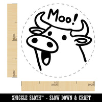 Silly Cartoon Cow Moo Self-Inking Rubber Ink Stamper for Crafting Planner