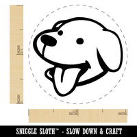 Silly Smiling Dog Head with Tongue Sticking Out Self-Inking Stamp Crafting