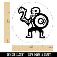 Skeleton Monster Warrior Fighter Fantasy Axe Self-Inking Rubber Stamp Crafting