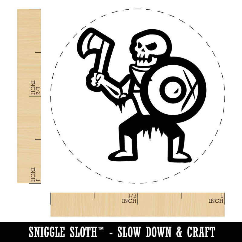 Skeleton Monster Warrior Fighter Fantasy Axe Self-Inking Rubber Stamp Crafting