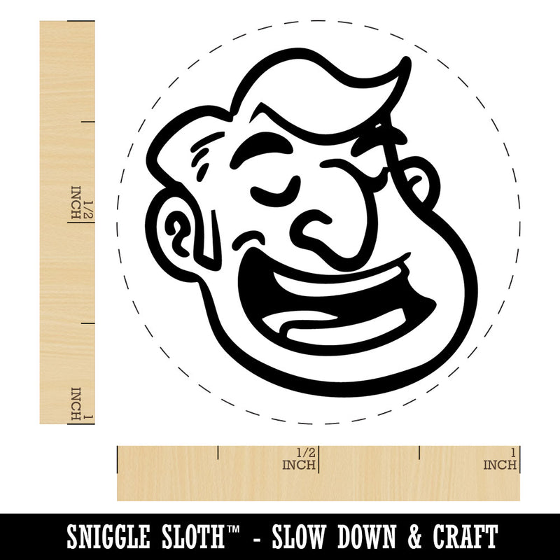Smiling Talking Man Cartoon Head Self-Inking Rubber Stamp Crafting Planners