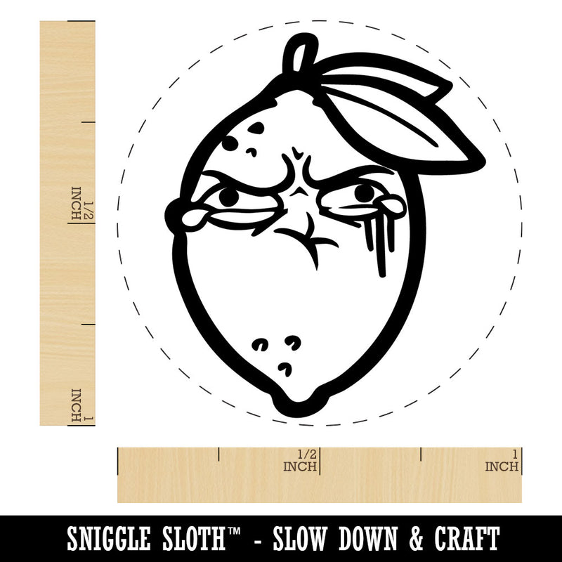 Sour Lemon Puckered Scrunched Face Self-Inking Rubber Stamp Crafting Planners
