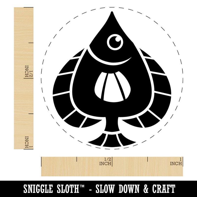 Spade Shaped Fish Cartoon Self-Inking Rubber Stamp for Stamping Crafting Planner