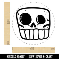 Square Cartoon Skull Skeleton Bones Self-Inking Rubber Stamp Crafting Planners