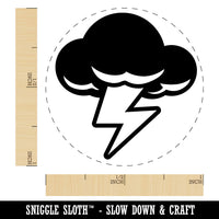 Thunder Storm Cloud Weather Lighting Bolt Self-Inking Rubber Stamp Crafting