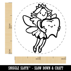 Tooth Fairy with Large Molar Flying Pixie Self-Inking Rubber Stamp Crafting
