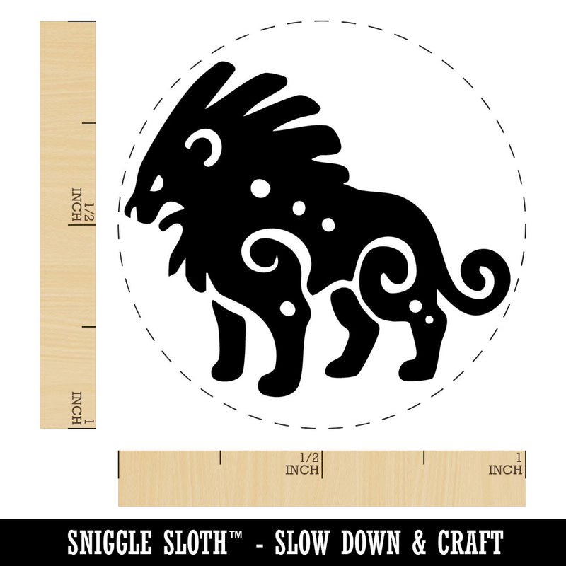 Tribal African Lion Big Cat King Self-Inking Rubber Stamp Crafting Planners