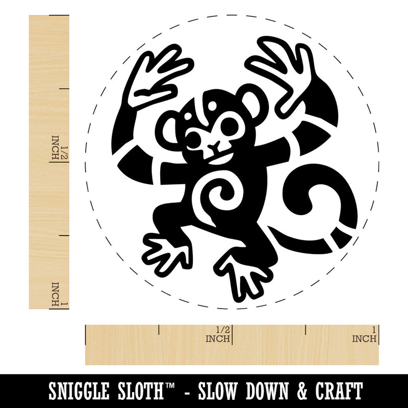 Tribal Dancing Monkey Self-Inking Rubber Stamp for Stamping Crafting Planners