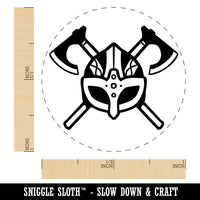 Viking Helmet Crossed Axe Norse Battle Self-Inking Rubber Stamp Crafting Planner