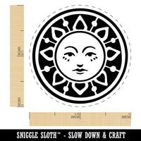 Vintage Sun Circle Face Self-Inking Rubber Stamp for Stamping Crafting Planners