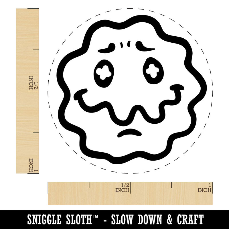 Wavy Smile Face Sick Unwell Nausea Uneasy Trippy Self-Inking Rubber Stamp