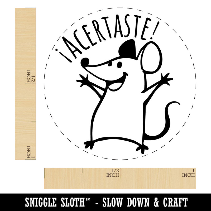 Acertaste Spanish Right Correct Cheering Mouse Teacher Stamp Self-Inking Rubber Stamp for Stamping Ink Stamper