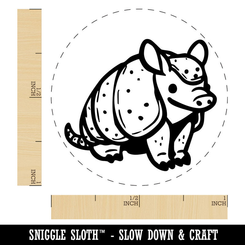 Adorable Armadillo Cute Critter Self-Inking Rubber Stamp for Stamping Ink Stamper Crafting Planners