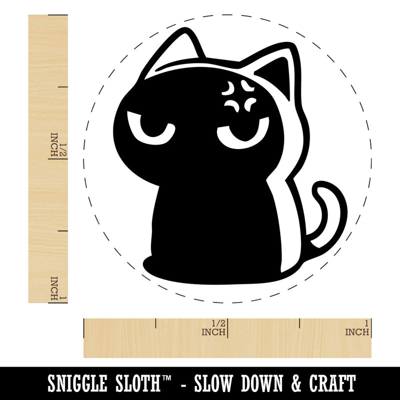 Angry Grumpy Mad Cat Dark Shadow Reaction Self-Inking Rubber Stamp for Stamping Ink Stamper Crafting Planners