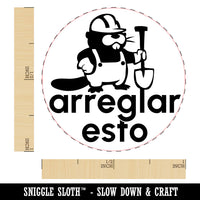 Arreglar Esto Fix This Beaver Spanish Class School Teacher Stamp Self-Inking Rubber Stamp for Stamping Ink Stamper