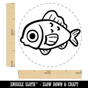 Baby Fish Cartoon Cute Big Eyes Self-Inking Rubber Stamp for Stamping Ink Stamper Crafting Planners