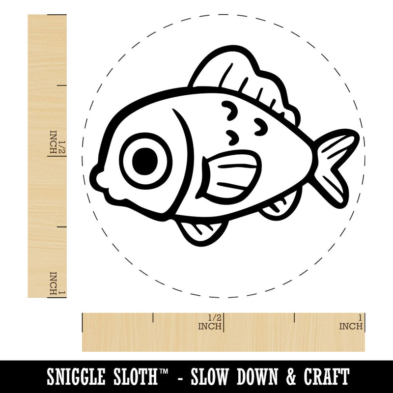 Baby Fish Cartoon Cute Big Eyes Self-Inking Rubber Stamp for Stamping Ink Stamper Crafting Planners