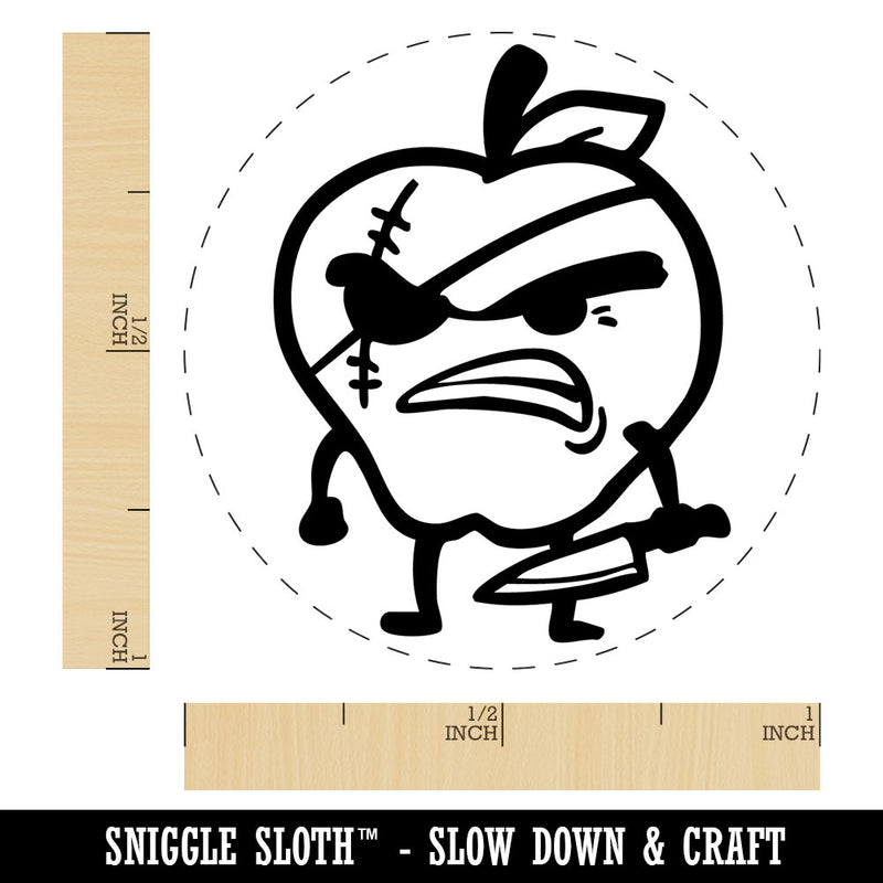 Bad Apple Evil Fruit Funny Silly Self-Inking Rubber Stamp for Stamping Ink Stamper Crafting Planners