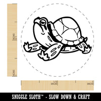 Basking Turtle Terrapin Sun Bathing Self-Inking Rubber Stamp for Stamping Ink Stamper Crafting Planners