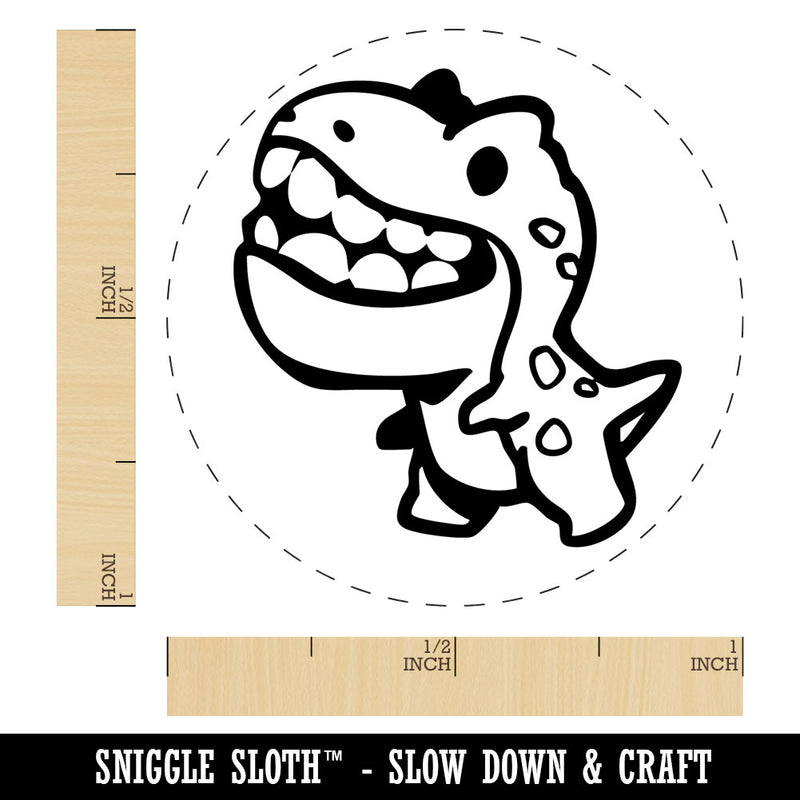 Big Toothed Cartoon Dinosaur Tyrannosaurus Rex Self-Inking Rubber Stamp for Stamping Ink Stamper Crafting Planners