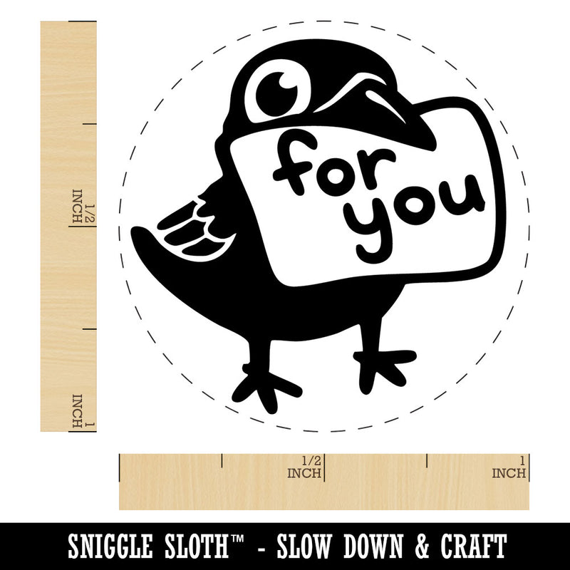 Bird Crow with For You Letter Raven Self-Inking Rubber Stamp for Stamping Ink Stamper Crafting Planners