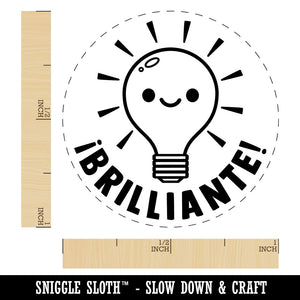 Brilliante Bright Light Bulb Spanish Compliment Self-Inking Rubber Stamp for Stamping Ink Stamper Crafting Planners