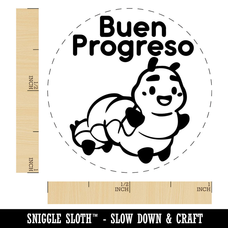Buen Progresso Spanish Caterpillar Good Progress Self-Inking Rubber Stamp for Stamping Ink Stamper Crafting Planners