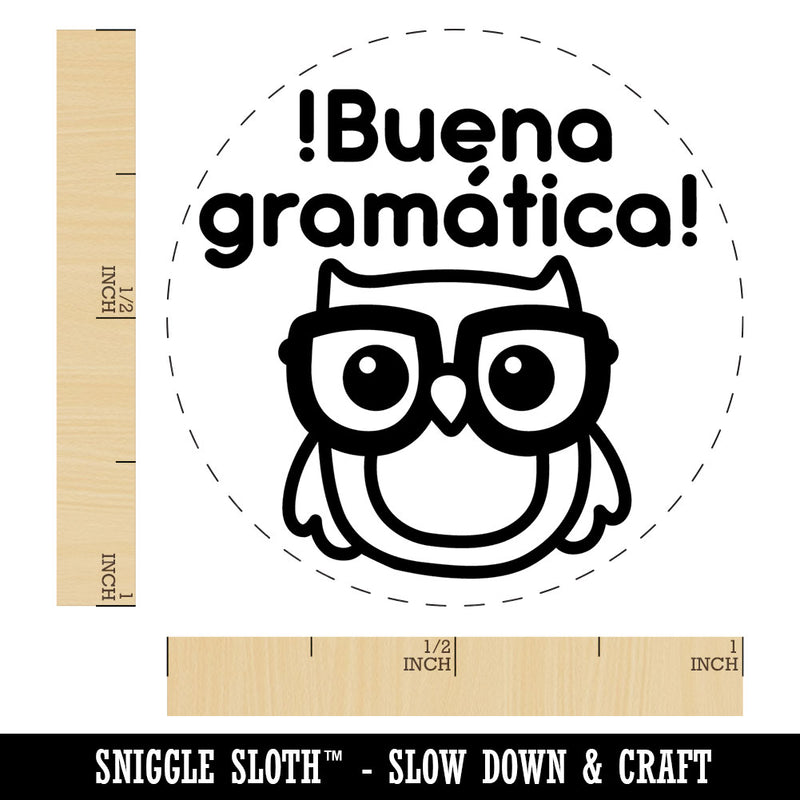 Buena Gramatica Spanish Good Grammer Owl Self-Inking Rubber Stamp for Stamping Ink Stamper Crafting Planners
