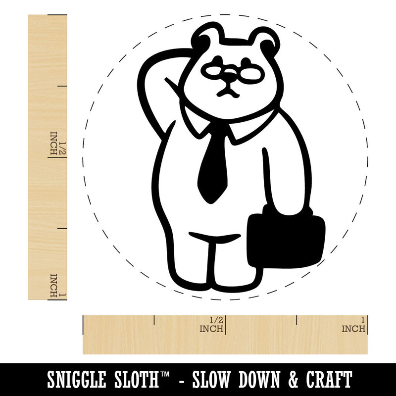 Business Bear Glasses Suitcase Tie Self-Inking Rubber Stamp for Stamping Ink Stamper Crafting Planners