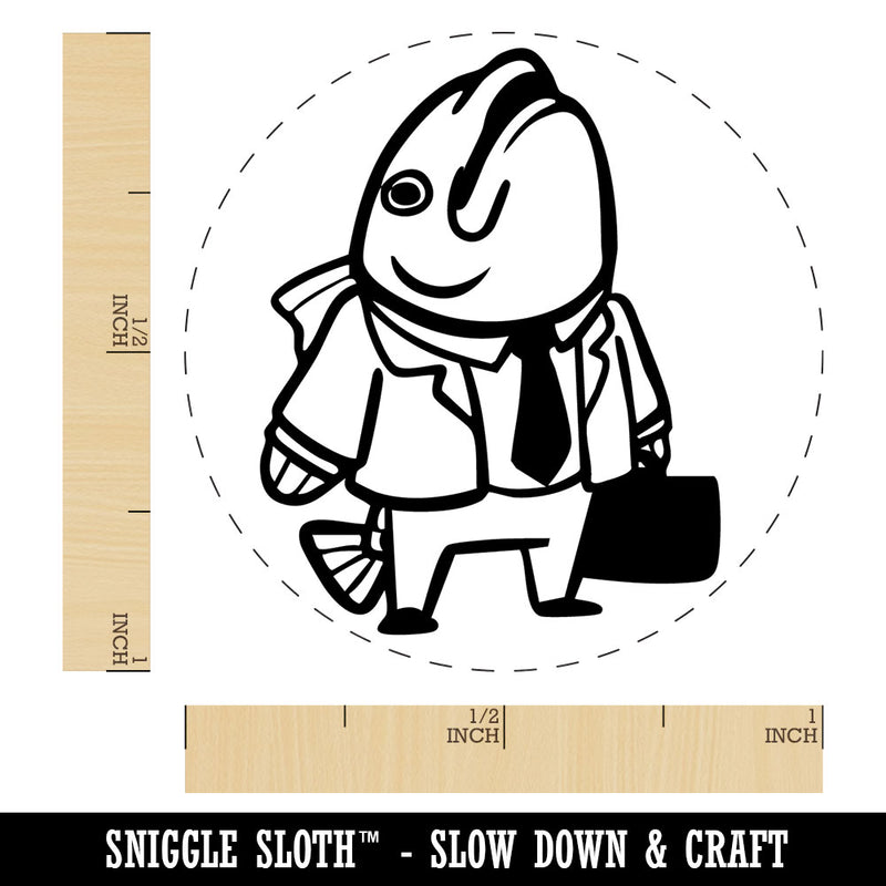 Business Fish Executive Suit Tie Briefcase Self-Inking Rubber Stamp for Stamping Ink Stamper Crafting Planners