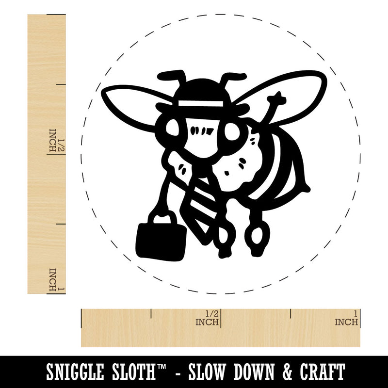 Busy Business Bee Bumblebee Briefcase Self-Inking Rubber Stamp for Stamping Ink Stamper Crafting Planners