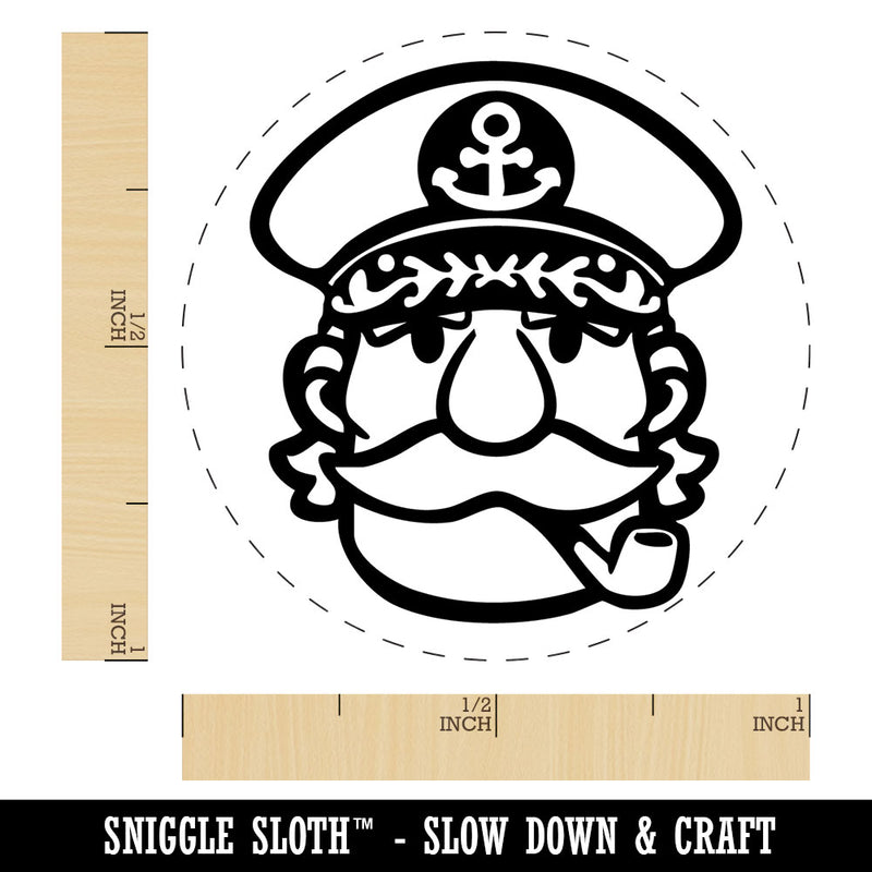 Captain with Hat and Pipe Self-Inking Rubber Stamp for Stamping Ink Stamper Crafting Planners