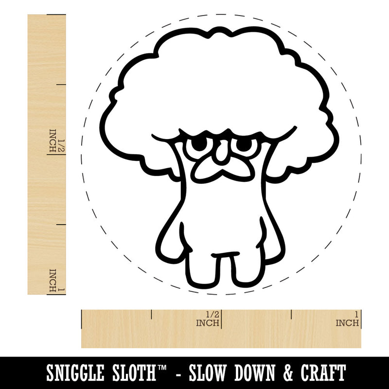 Cartoon Broccoli Funny Mustache Self-Inking Rubber Stamp for Stamping Ink Stamper Crafting Planners