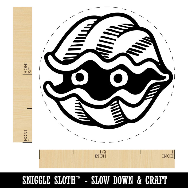 Cartoon Clam Shell Shellfish Peeking Self-Inking Rubber Stamp for Stamping Ink Stamper Crafting Planners