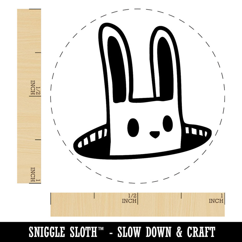 Cartoon Rabbit Bunny Poking Head Out of Hole Self-Inking Rubber Stamp for Stamping Ink Stamper Crafting Planners